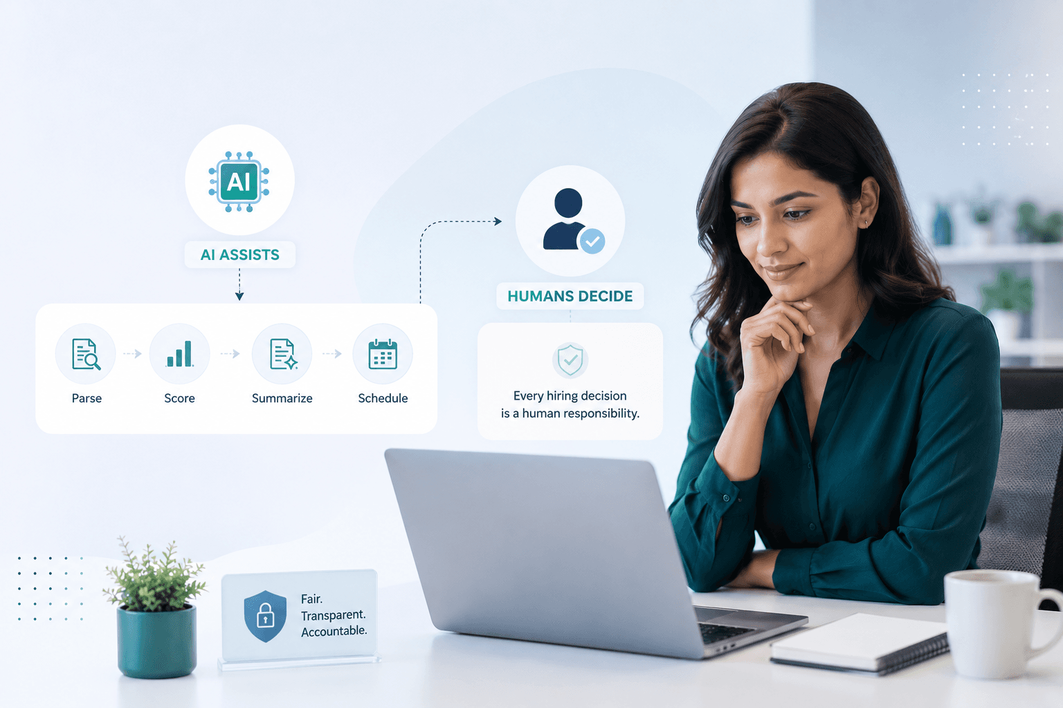 Responsible AI in hiring at uRecruits — humans in control of every decision