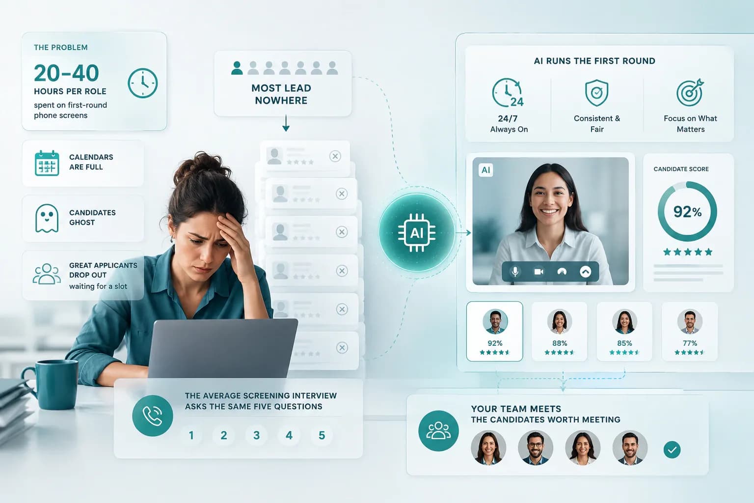 The Interview Bottleneck Is Killing Your Hiring Speed. AI Pre-Screening Fixes It.